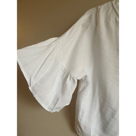 Lumiere White shirt with bell sleeves medium - Picture 6 of 8